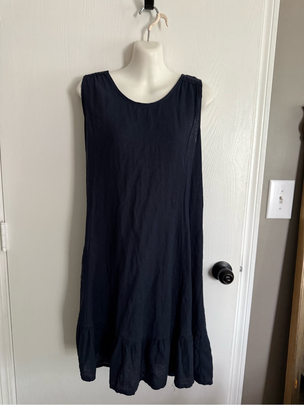 Terzo Millennio Made in Italy Linen Blend Navy Lagenlook Dress XL